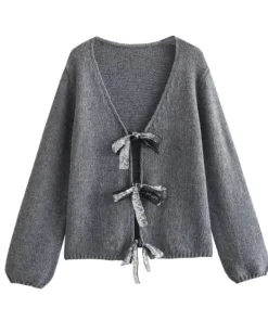 Knitted Cardigan for Womens V-neck Warm