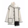 Jacket Women Coat Autumn Winter Tassel Scarf Collar Jackets Warm
