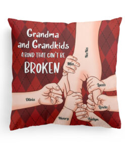 Grandparent And Grandkid A Bond That Can’t Be Broken – Personalized Pillow – Birthday, Loving Gift For Grandpa, Grandma, Mom & Dad