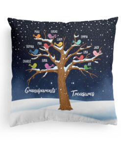 Grandparents’ Treasure – Personalized Pillow – Birthday, Loving Gift For Grandma, Grandpa, Mom, Dad