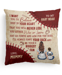 I’ll Always Be Your Biggest Fan – Personalized Pillow – Birthday, Loving Gift For Baseball Players, Son And Daughter, Grandkids