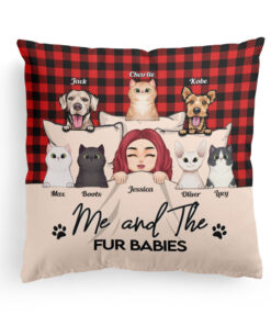Me And The Fur Babies – Personalized Pillow – Loving, Funny, Home Decor Gift For Pet Lovers, Cat & Dog Person, Fur Mom, Fur Dad