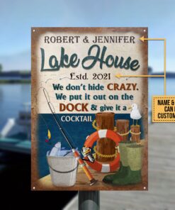 Personalized Fishing Lake Crazy Customized Classic Metal Signs