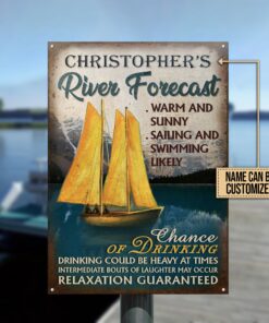 Personalized Sailing River Forecast Customized Classic Metal Signs