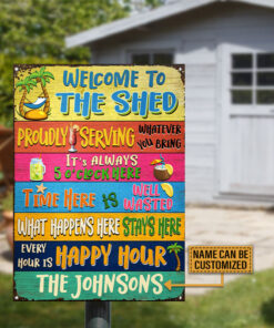 The Shed What Happens Here Stays Here Custom Classic Metal Signs