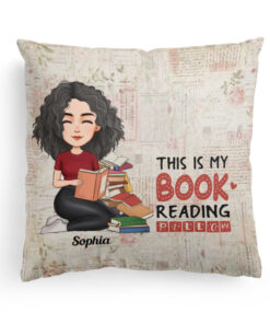 This Is My Book Reading Pillow 2 – Personalized Pillow – Birthday Christmas Gift For Book Lovers, Gift For Besties, Sister