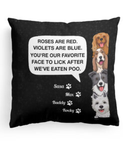 You’re My Favorite Face To Lick – Personalized Pillow – Birthday, Loving Gift For Dog Lover, Dog Owner, Dog Mom, Dog Dad